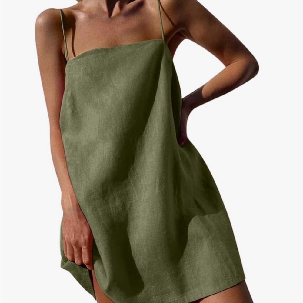 Stylish Olive Green Slip Dress